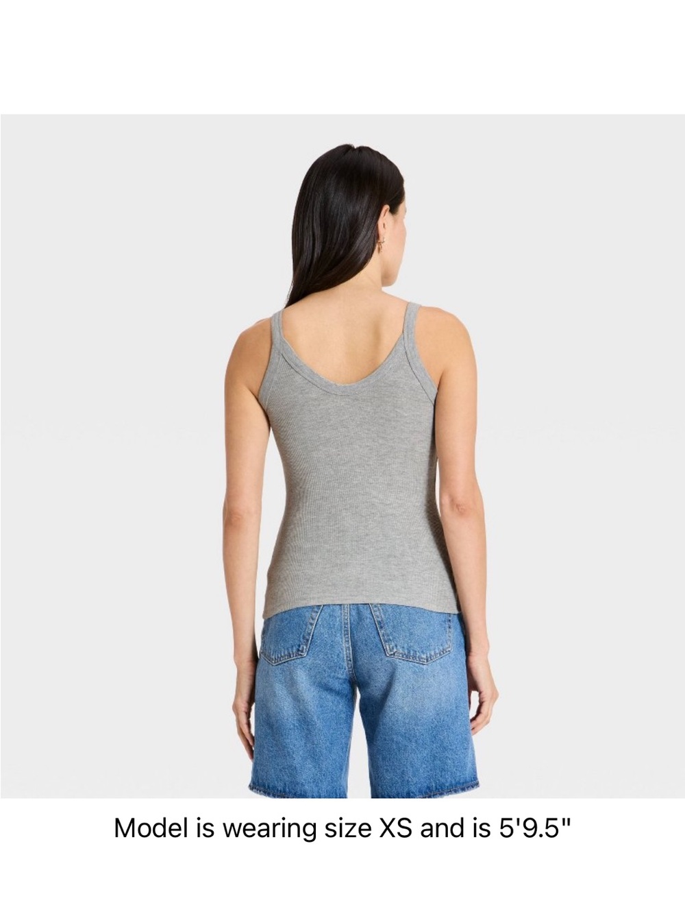 Universal Thread Gray Ribbed Scoop-Neck Tank - Picture 2 of 5